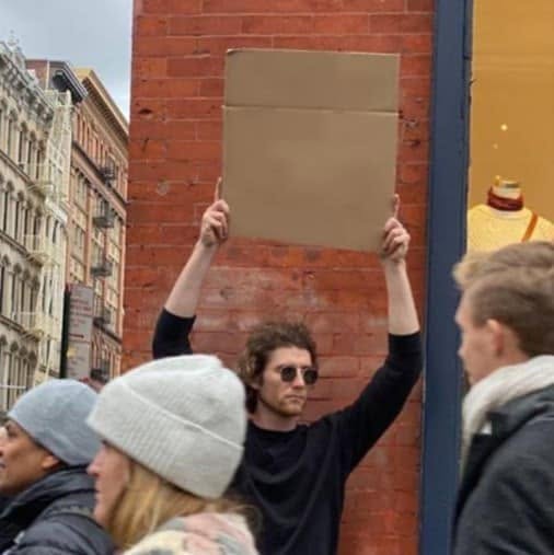 Blank Protest Sign meme template — blank