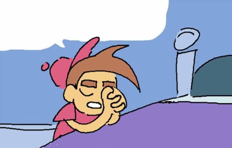 Cartoon Crying in Bed meme template