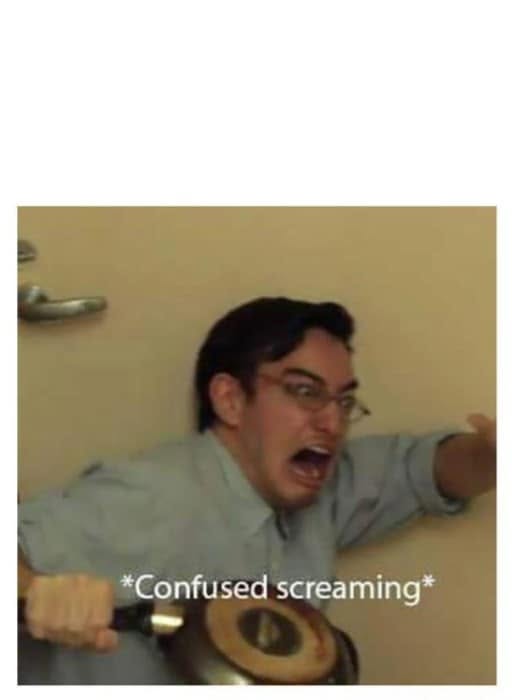 Confused Screaming meme template — blank