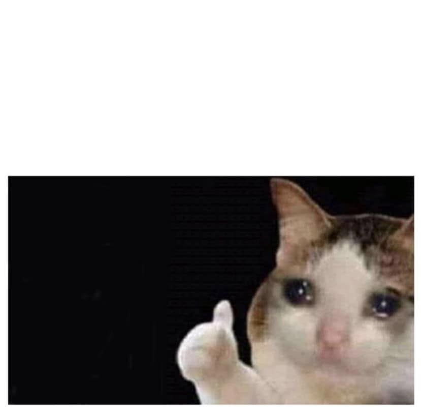Crying Thumbs Up meme template — blank