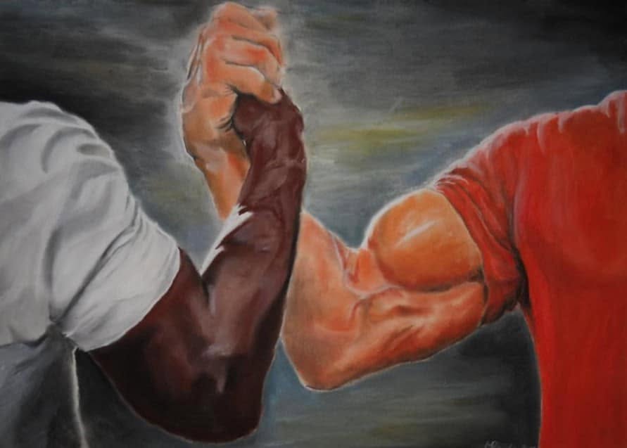 Epic Handshake meme template — blank