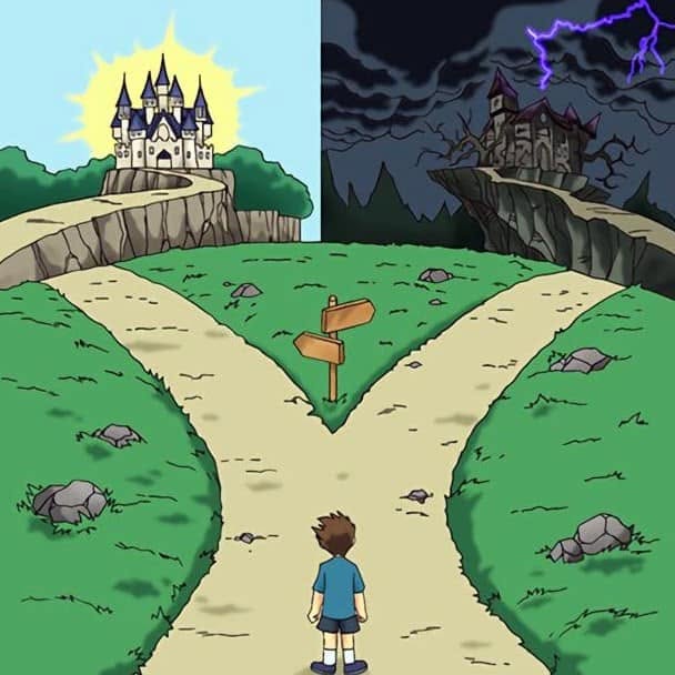 Fork in the Road meme template — blank