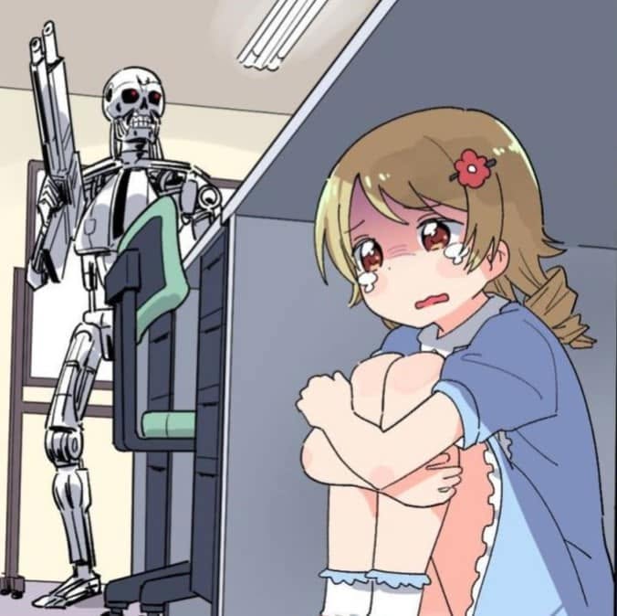 Hiding From the Terminator meme template