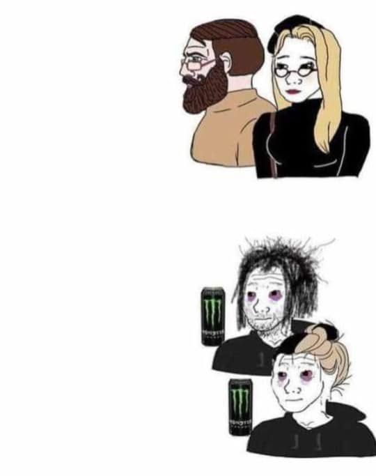 Energy Drink Transformation meme template