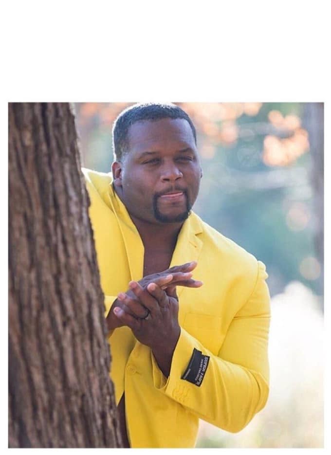 Peeking Around the Corner meme template — blank