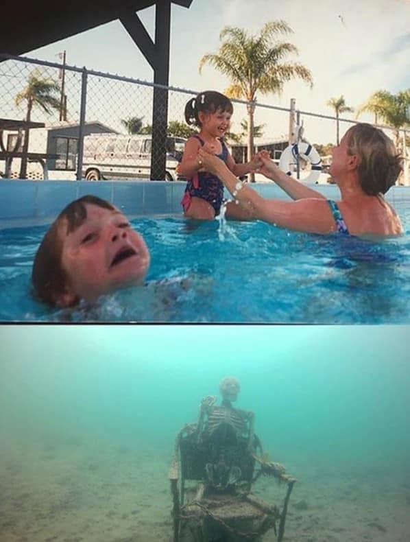 Pool Skeleton meme template