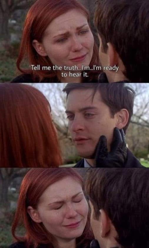 Tell Me the Truth meme template — blank