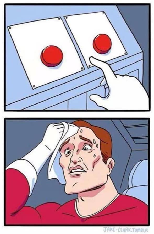 Two Buttons meme template